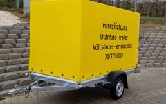 Ponyvás utánfutó 250 x 140 cm – 160cm magas ponyvával